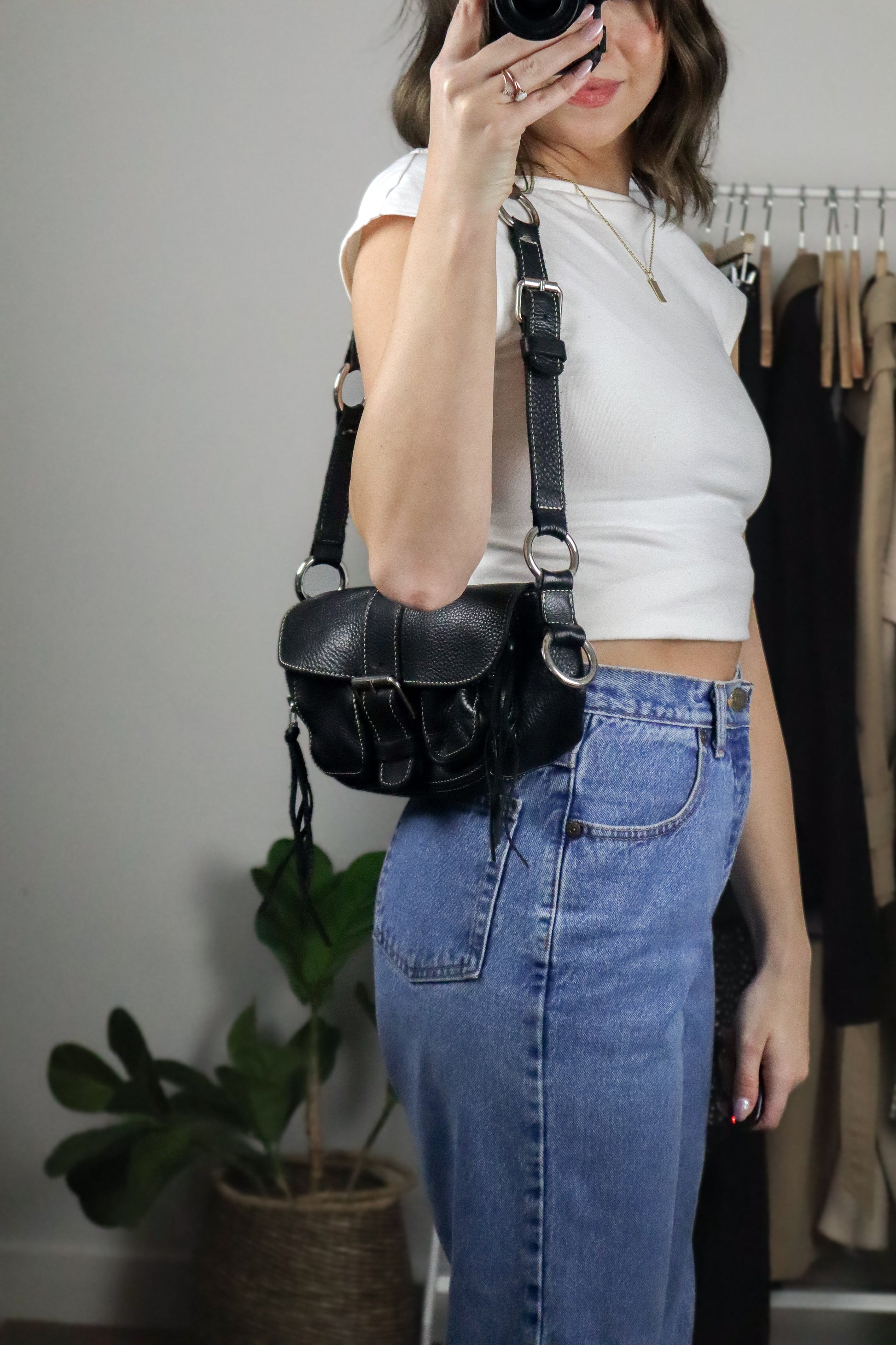 Vintage x Leather Buckle Purse