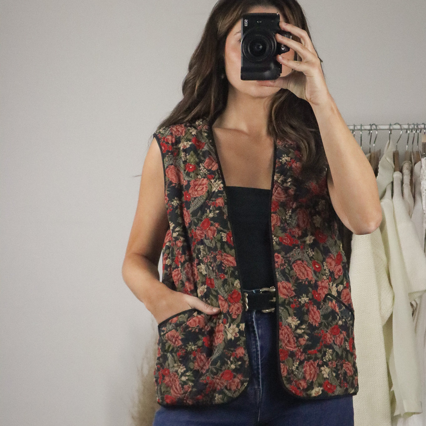 Vintage x Quilted Floral Vest (M)