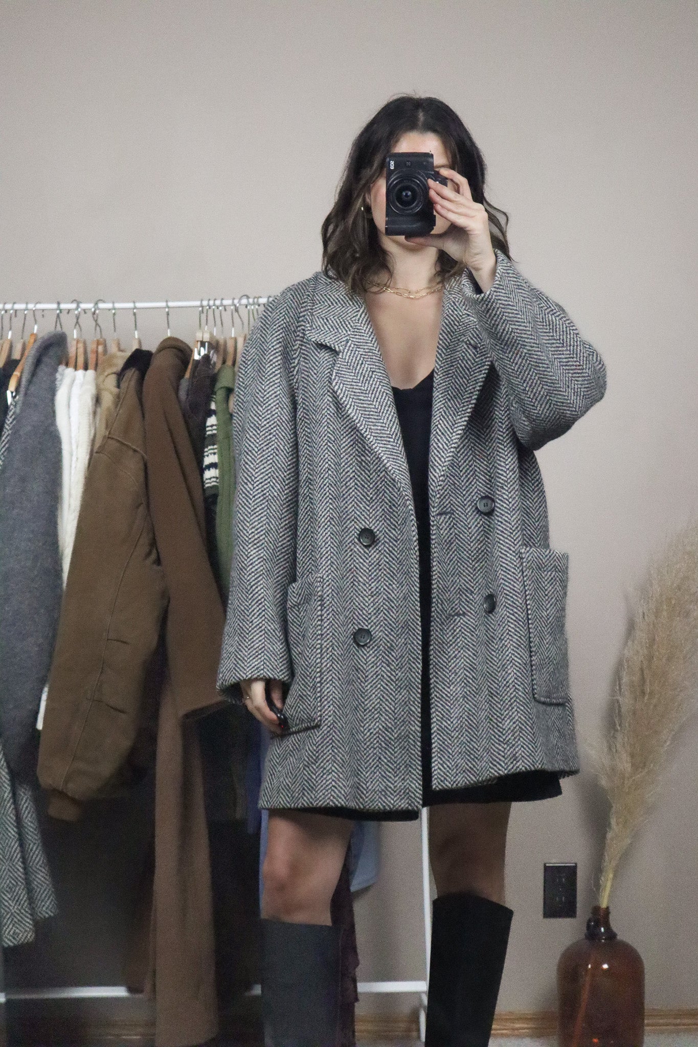 Made in Canada x Vintage x Wool Blend Herringbone Jacket (L)