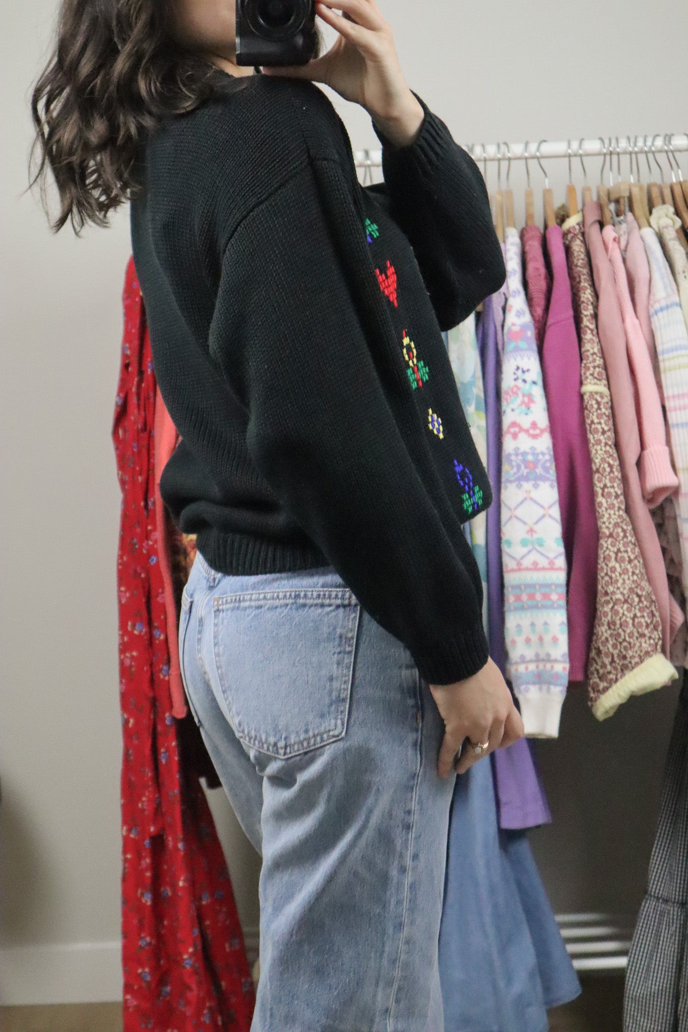 Vintage x Cross Stitched Knit Sweater (S/M)