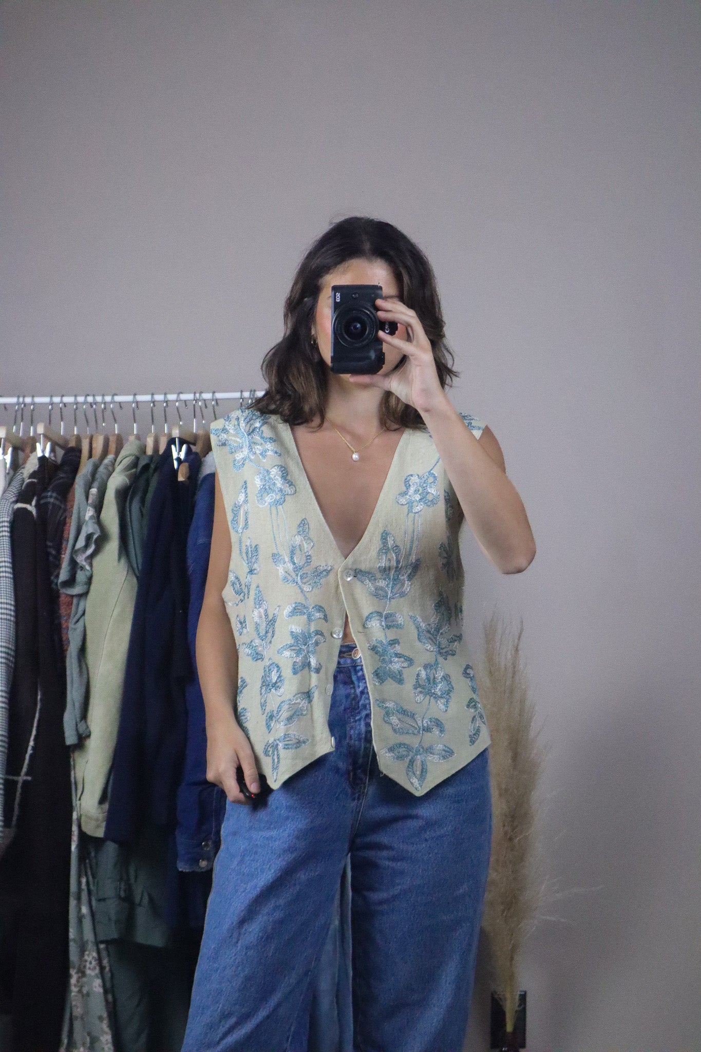 Vintage x Embroidered Vest (L)