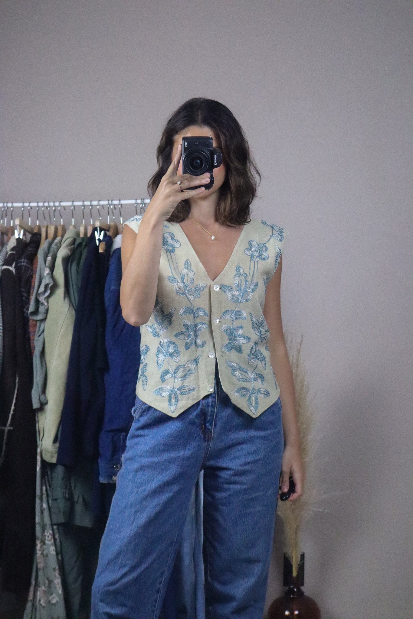 Vintage x Embroidered Vest (L)