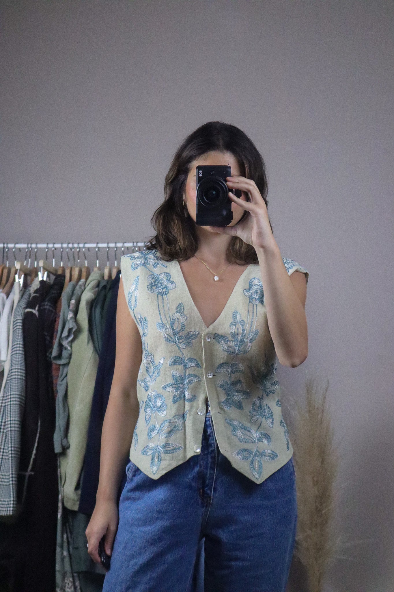 Vintage x Embroidered Vest (L)