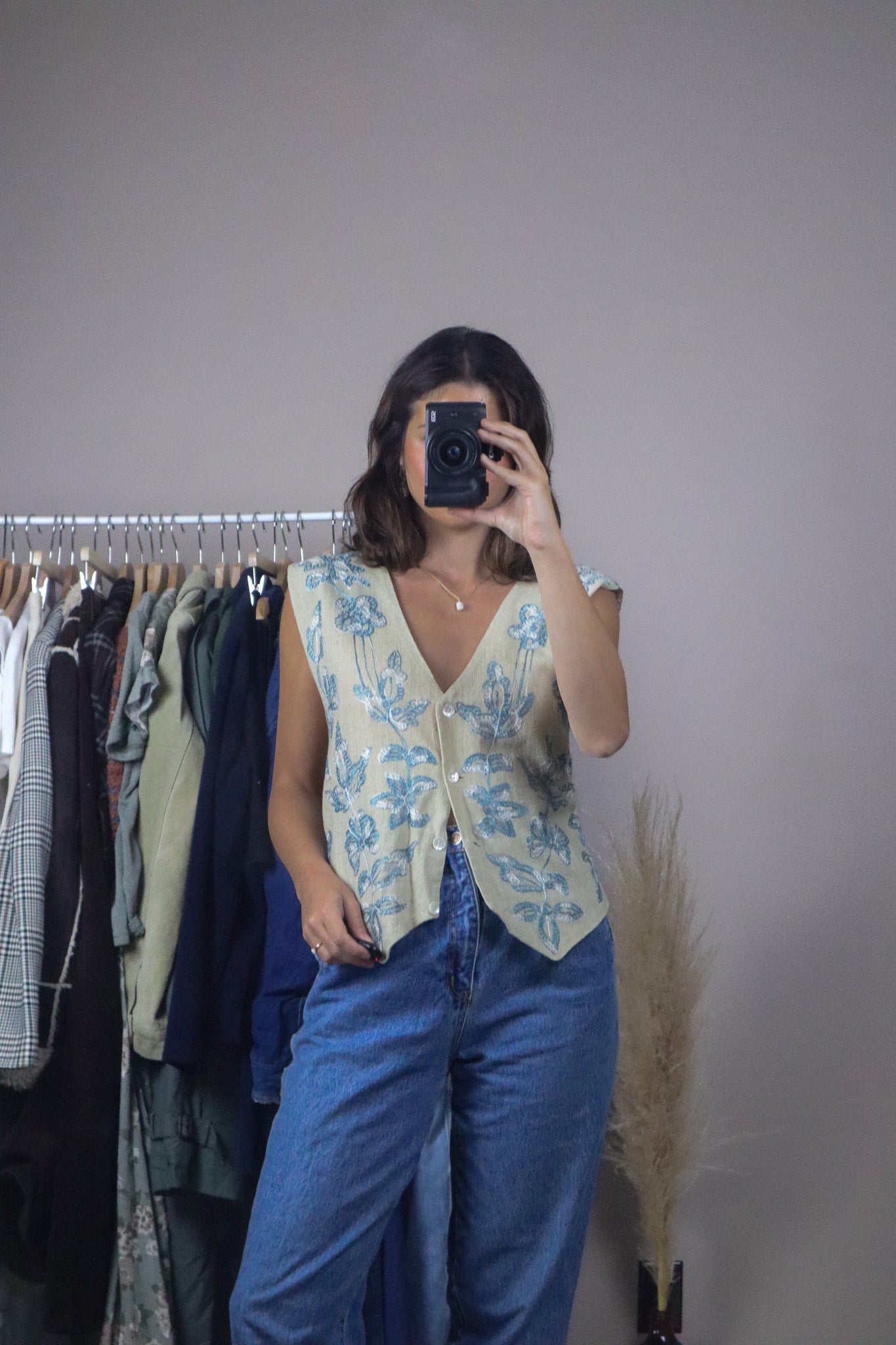 Vintage x Embroidered Vest (L)