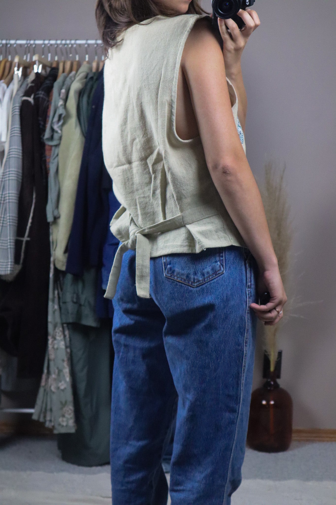 Vintage x Embroidered Vest (L)