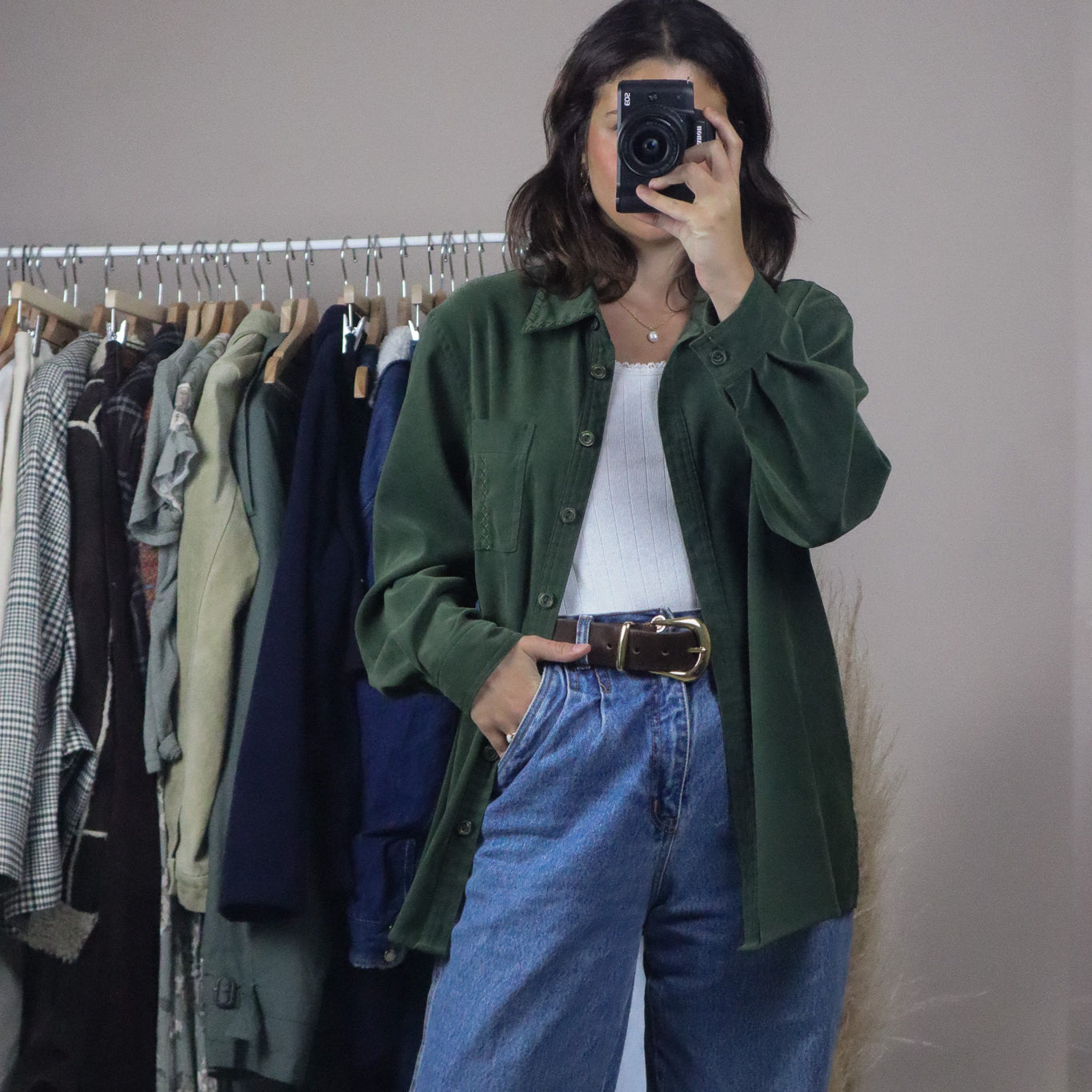 Vintage x Suede Like Long-Sleeve (M)