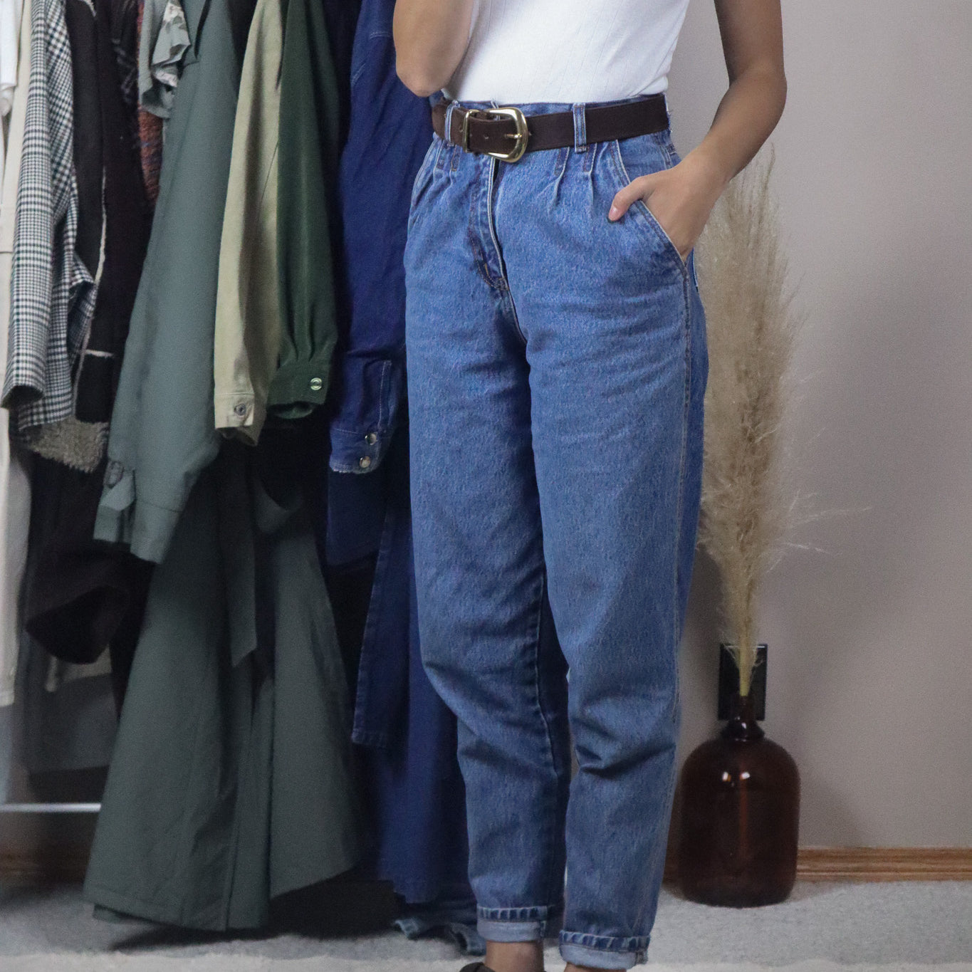 Vintage x Pleated Jeans (4)