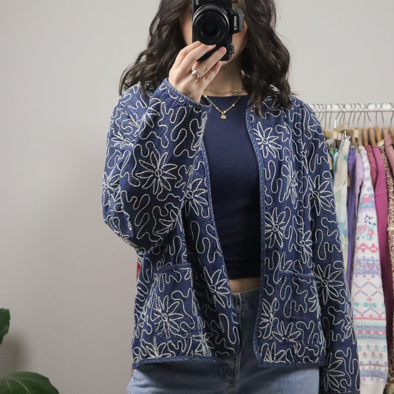 Vintage x Denim Textured Jacket (M)