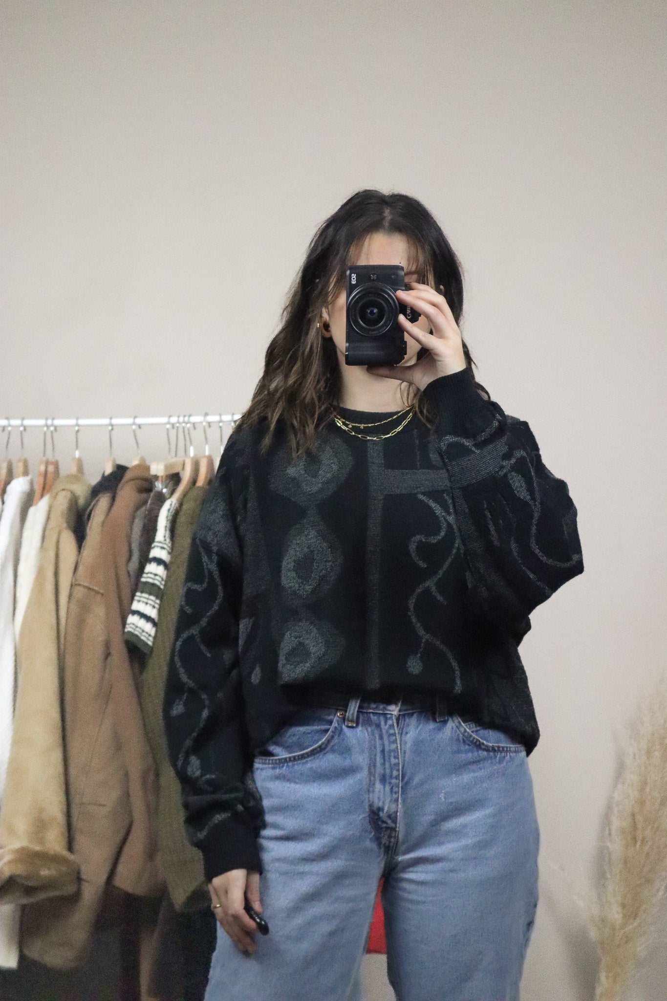 Made in Germany x Vintage x Patterned Wool Blend Knit (L/XL)