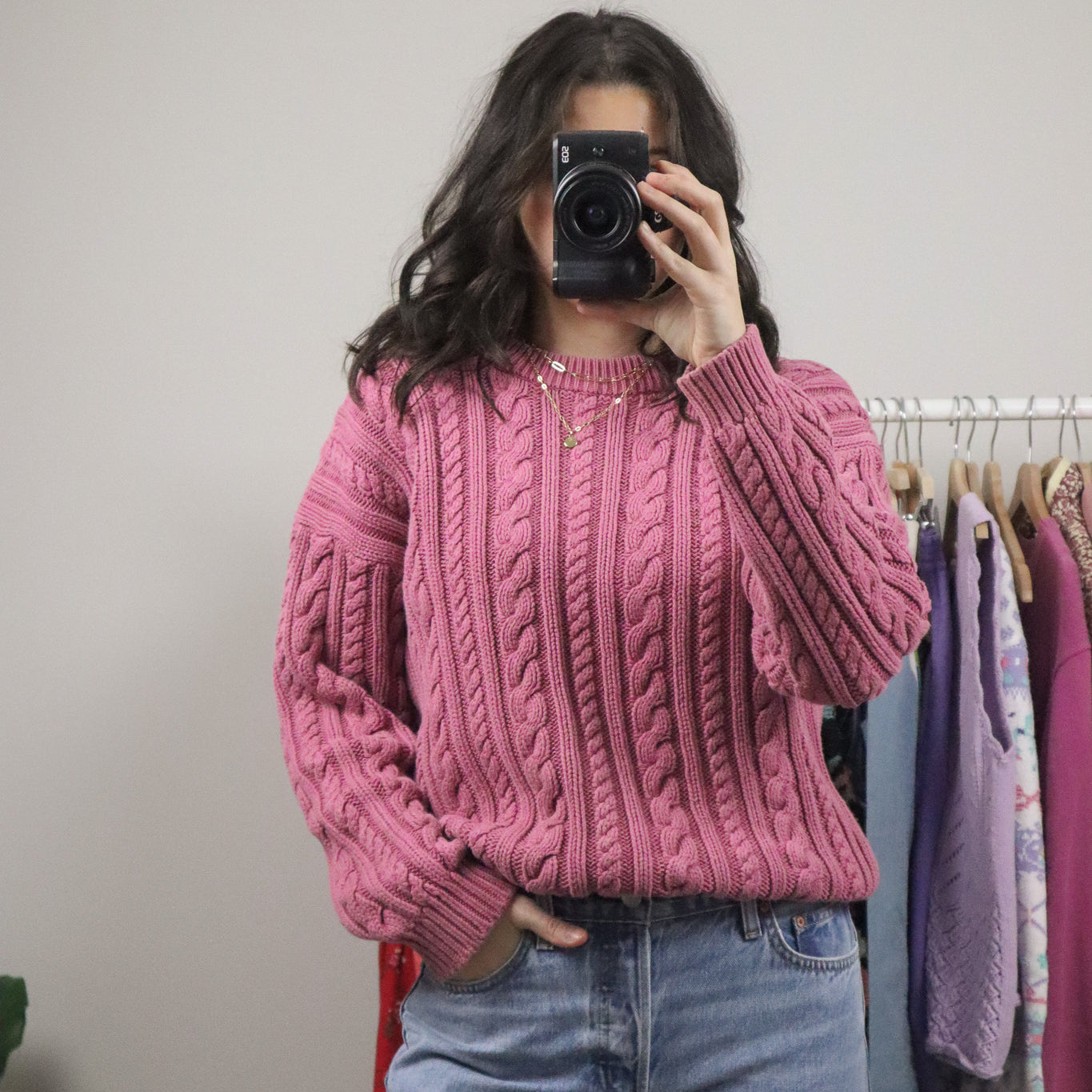 Vintage x Cotton Chunky Knit Sweater (M)