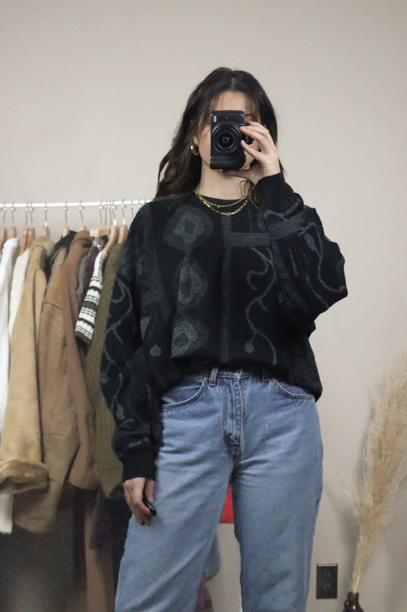 Made in Germany x Vintage x Patterned Wool Blend Knit (L/XL)