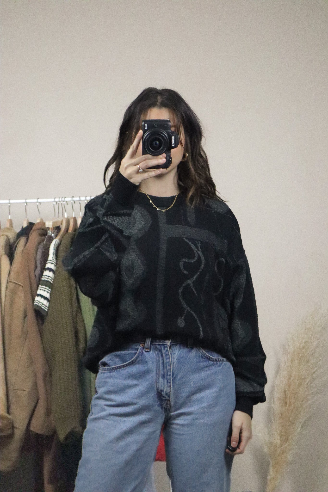 Made in Germany x Vintage x Patterned Wool Blend Knit (L/XL)