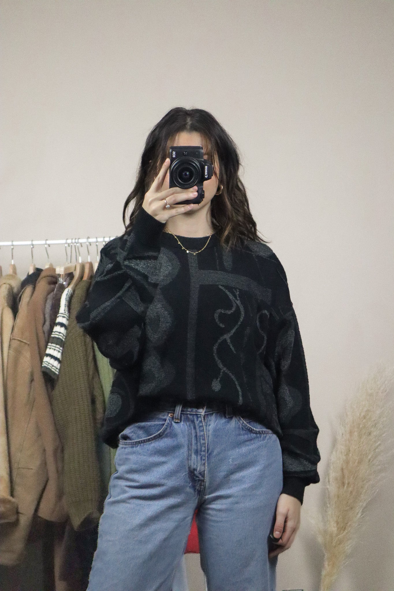 Made in Germany x Vintage x Patterned Wool Blend Knit (L/XL)