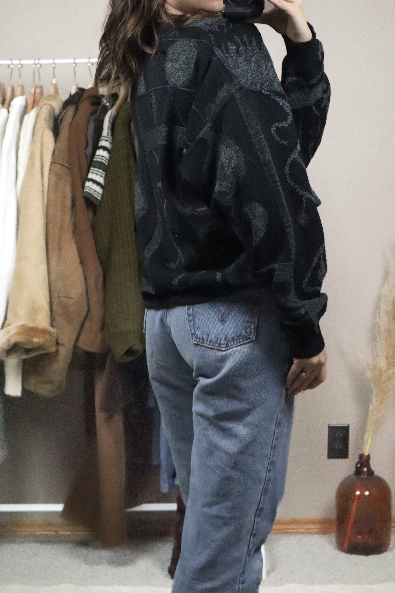 Made in Germany x Vintage x Patterned Wool Blend Knit (L/XL)