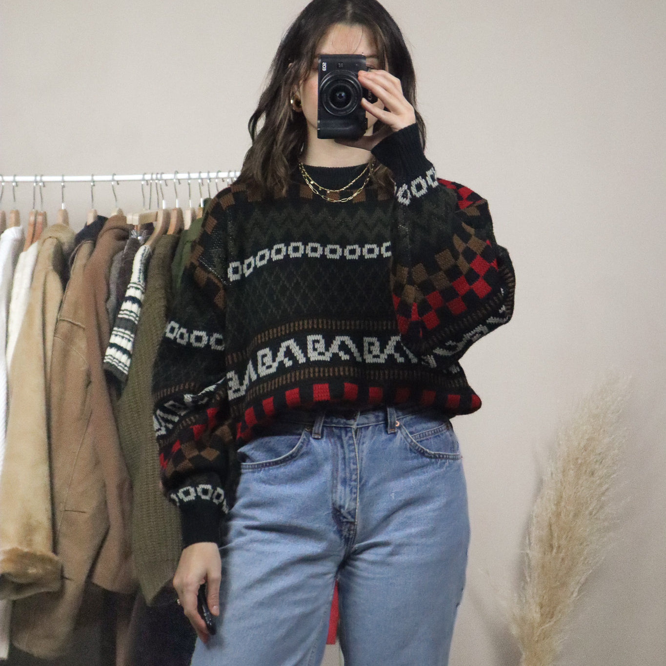 Made in Korea x Vintage x Patterned Knit (M/L)