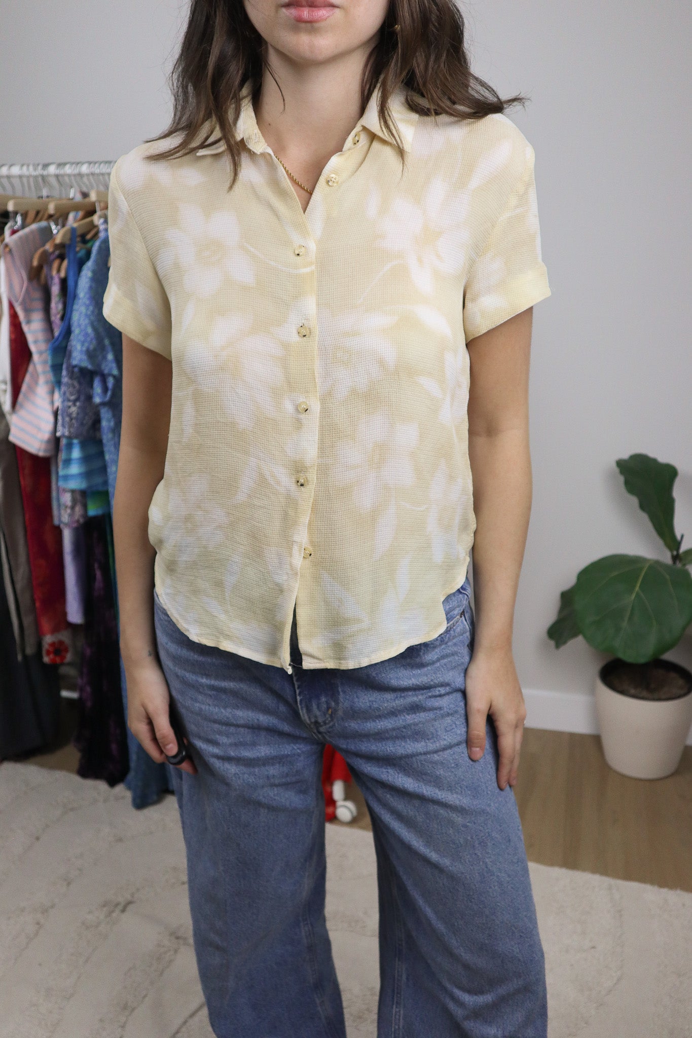 Vintage x Silk Floral Button Up (S)