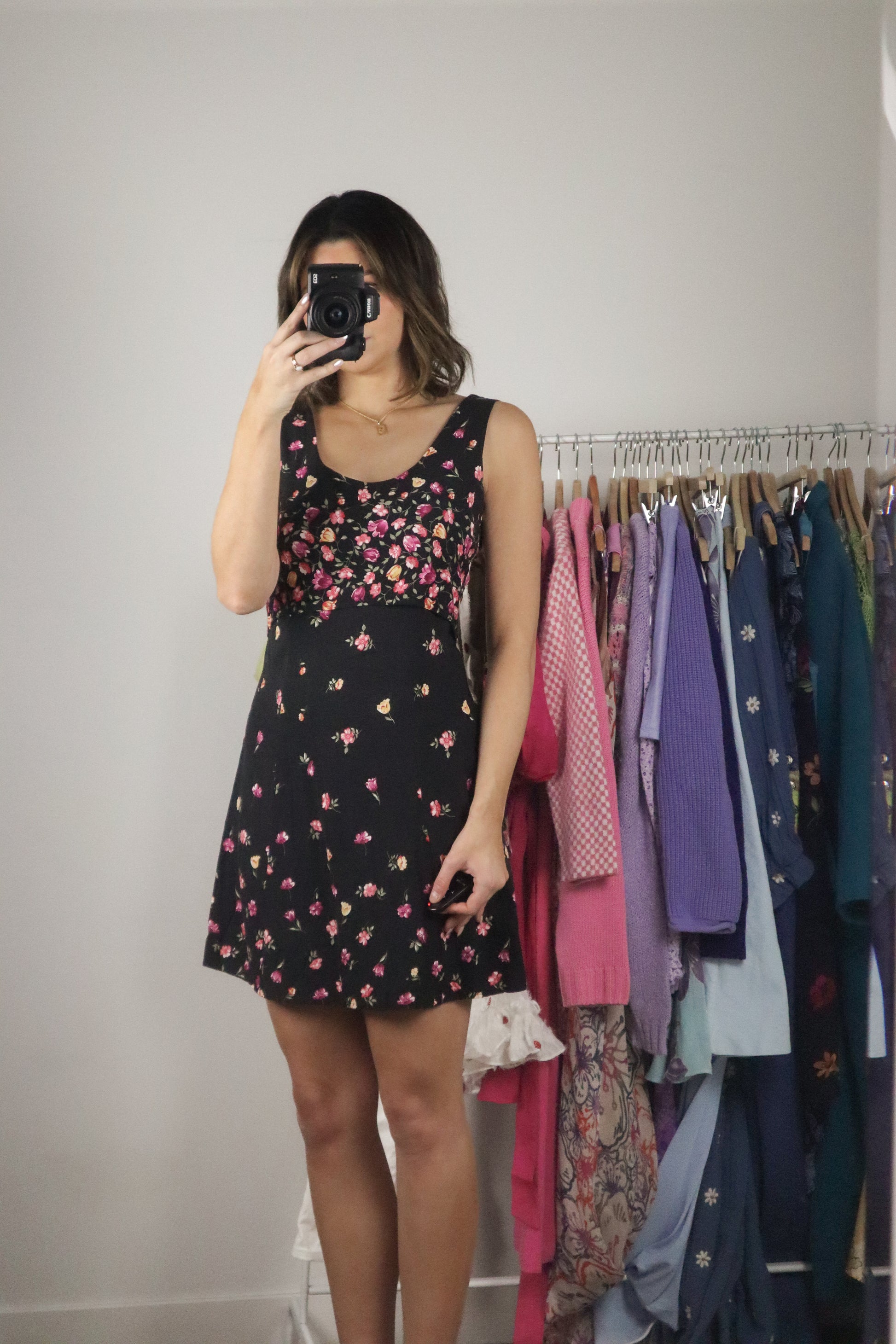 Made in Canada x Vintage x Floral Mini Dress (S)