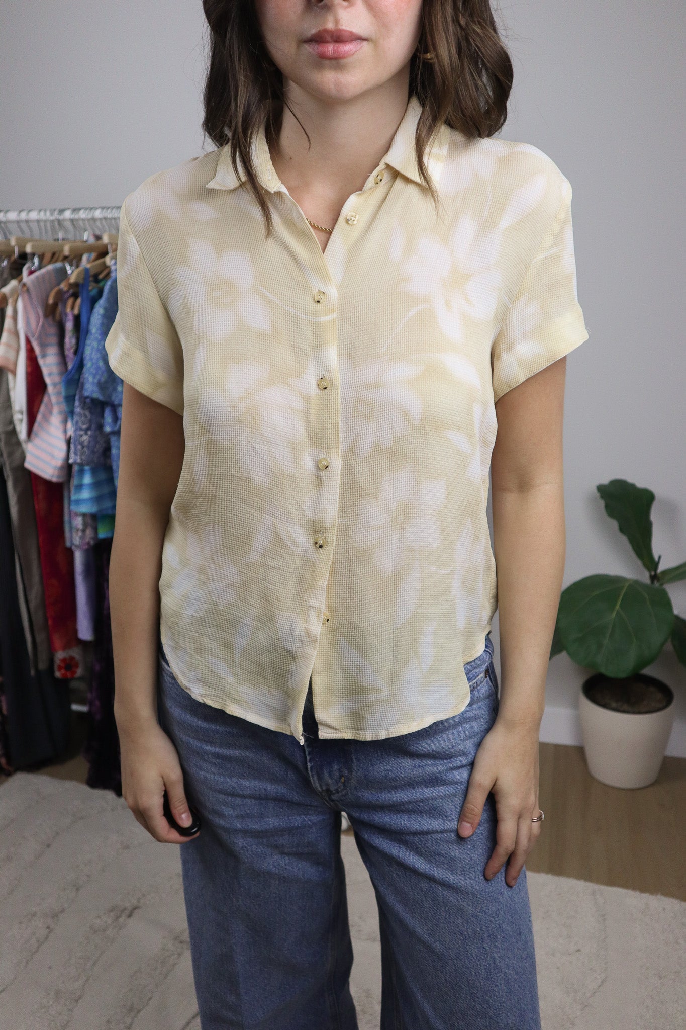 Vintage x Silk Floral Button Up (S)