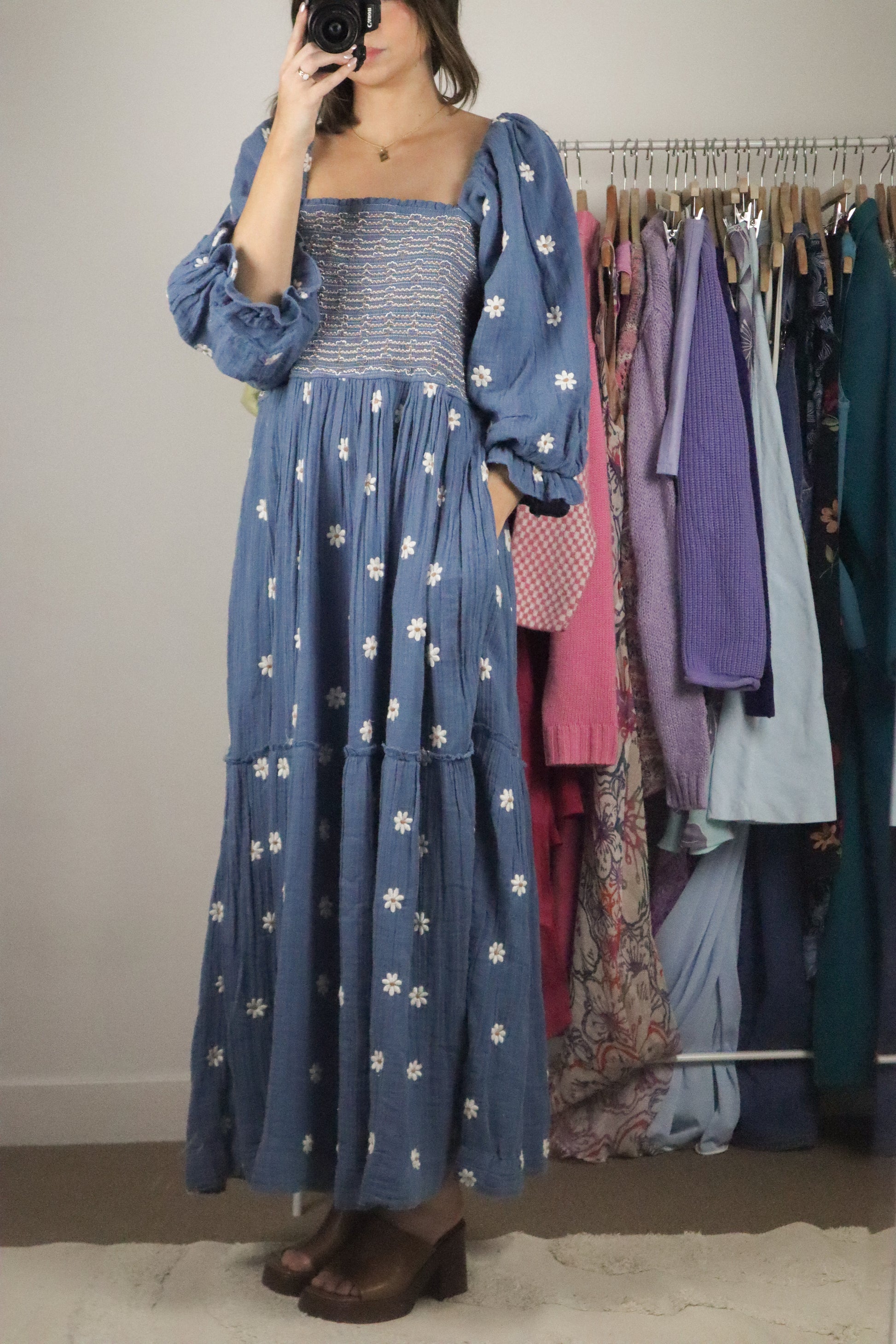 Free People x Daisy Embroidered Dress (L/XL)