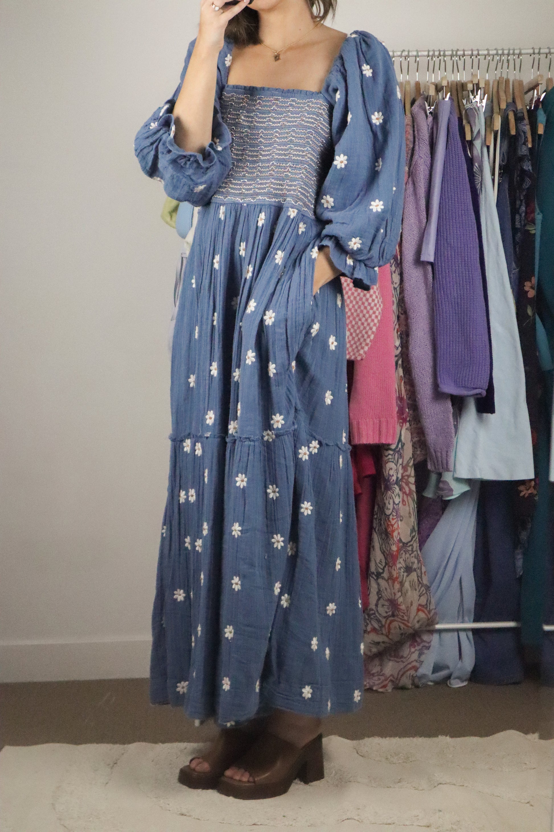 Free People x Daisy Embroidered Dress (L/XL)