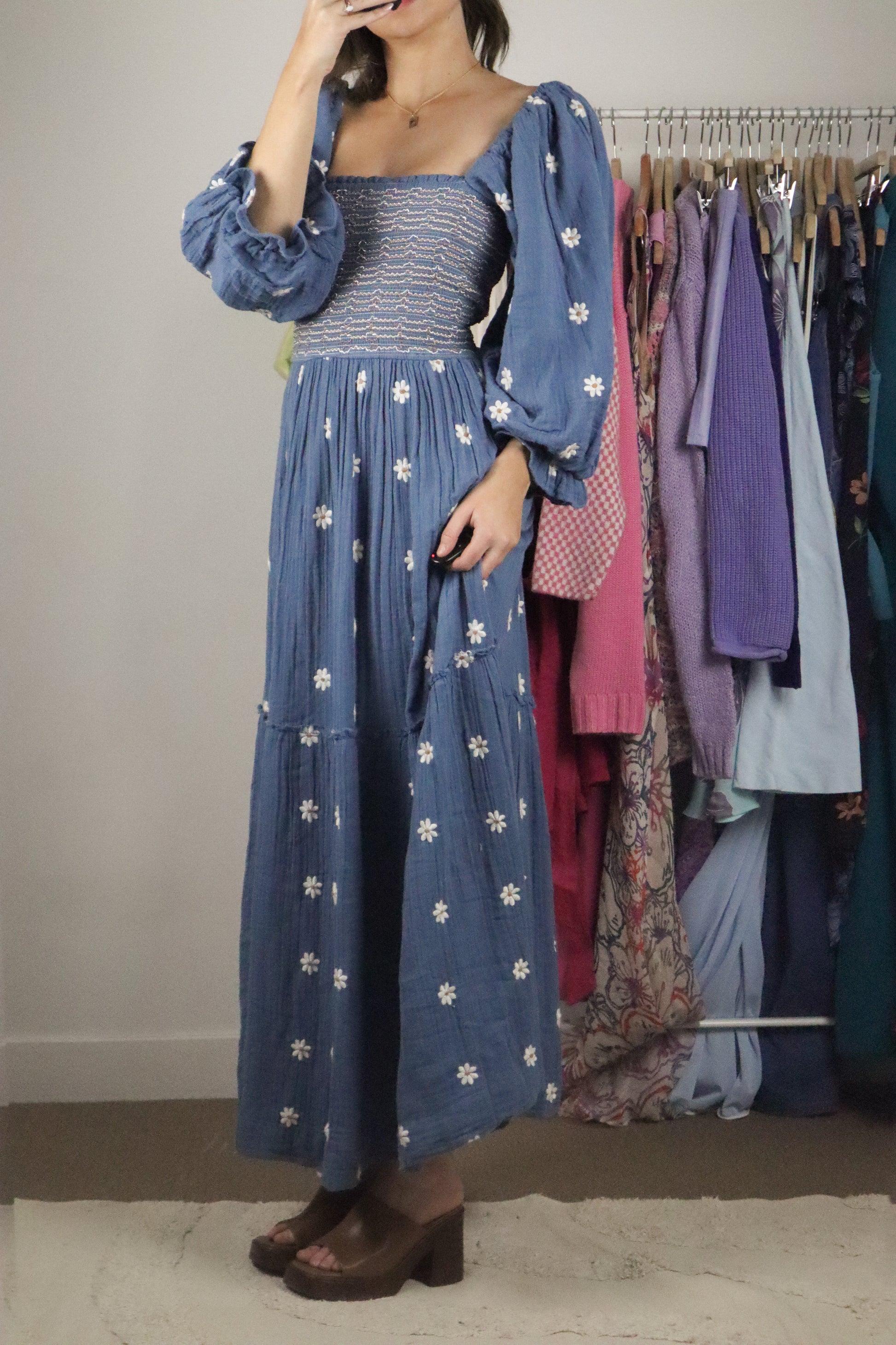 Free People x Daisy Embroidered Dress (L/XL)