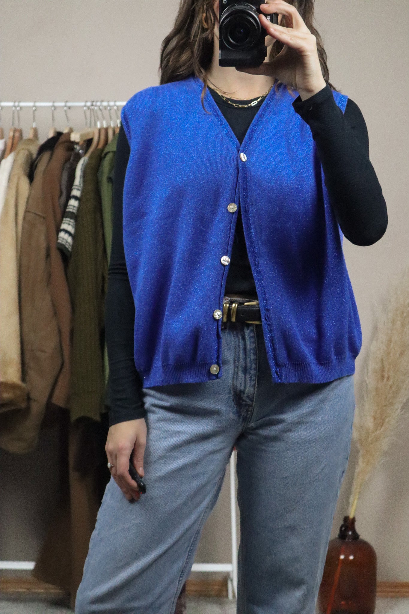 Vintage x Sparkly Vest (L)