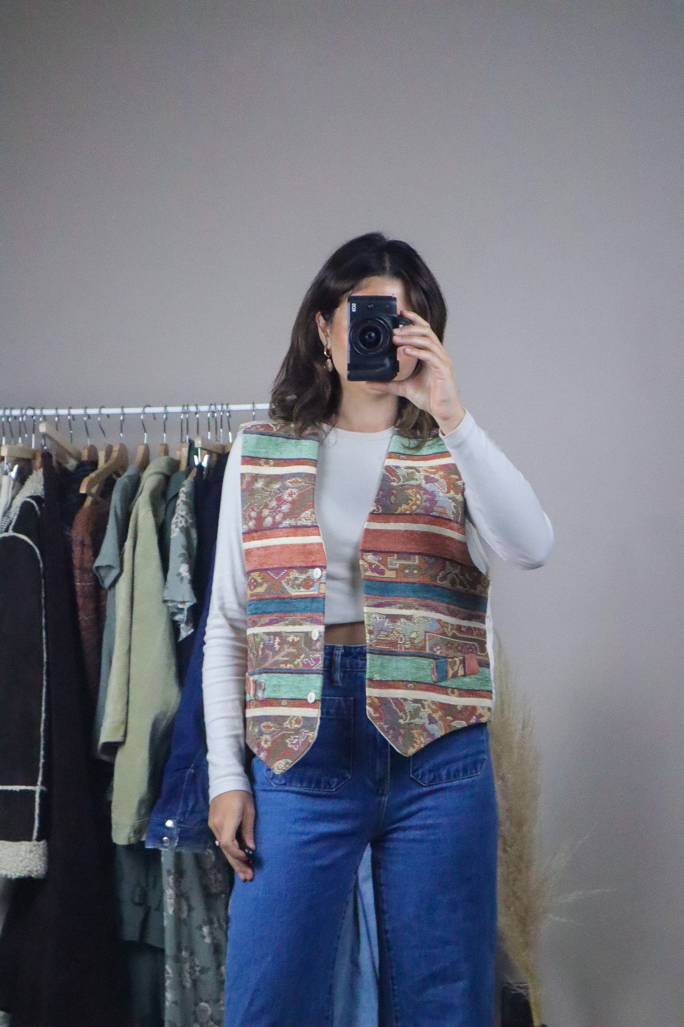 Made in Canada x Vintage x Pattered Vest (L)