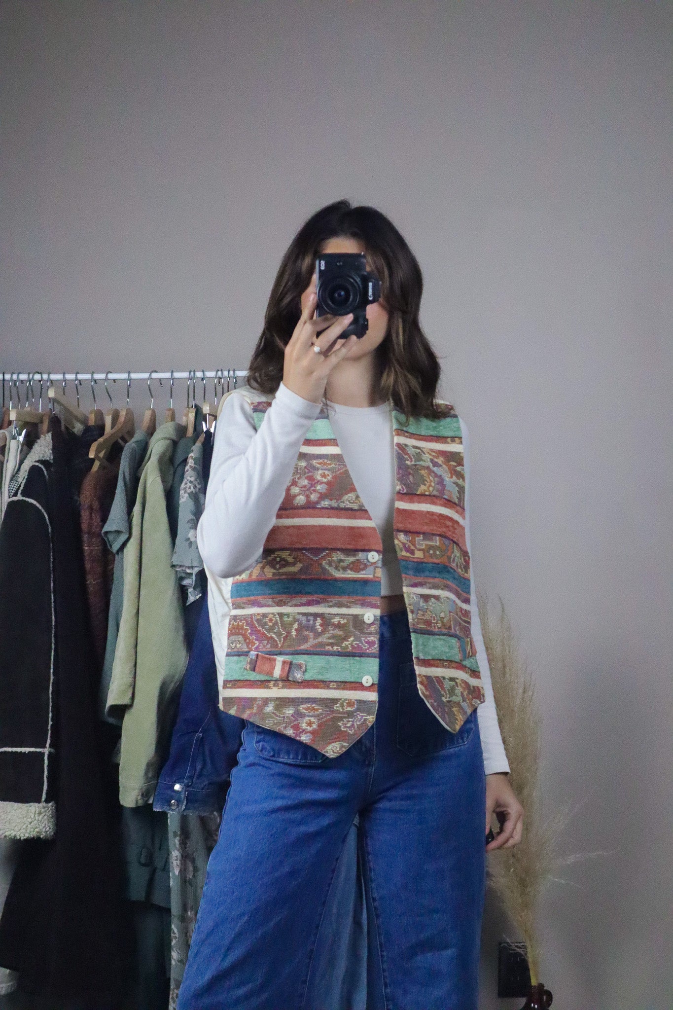 Made in Canada x Vintage x Pattered Vest (L)