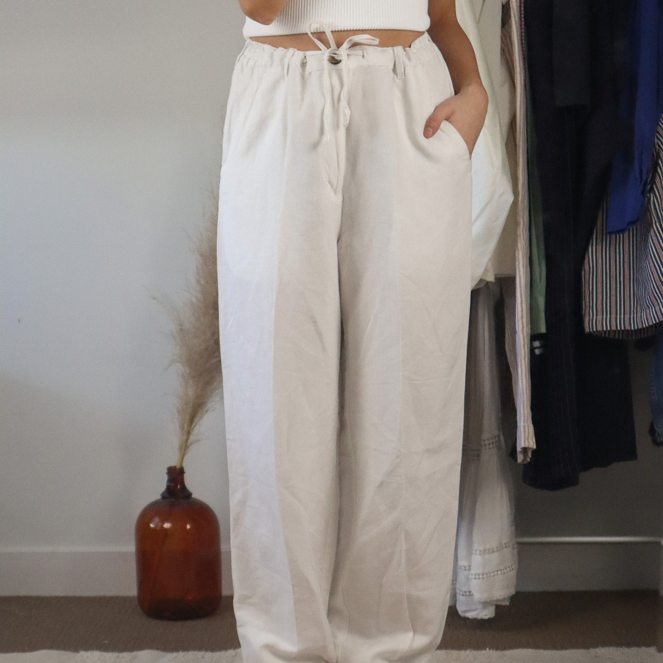 Vintage x Linen Blend Trousers (32)