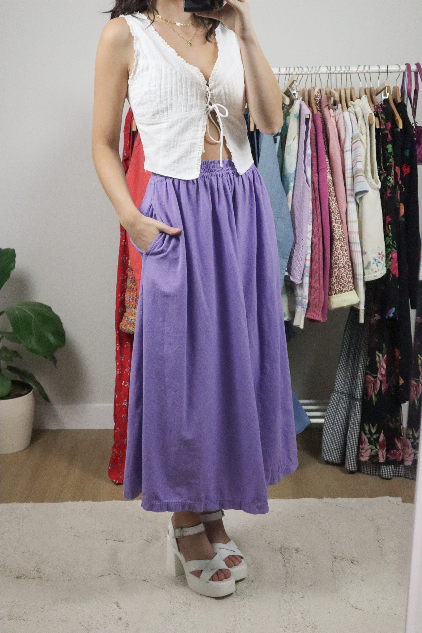 Vintage x Cotton Maxi Skirt (S/M)