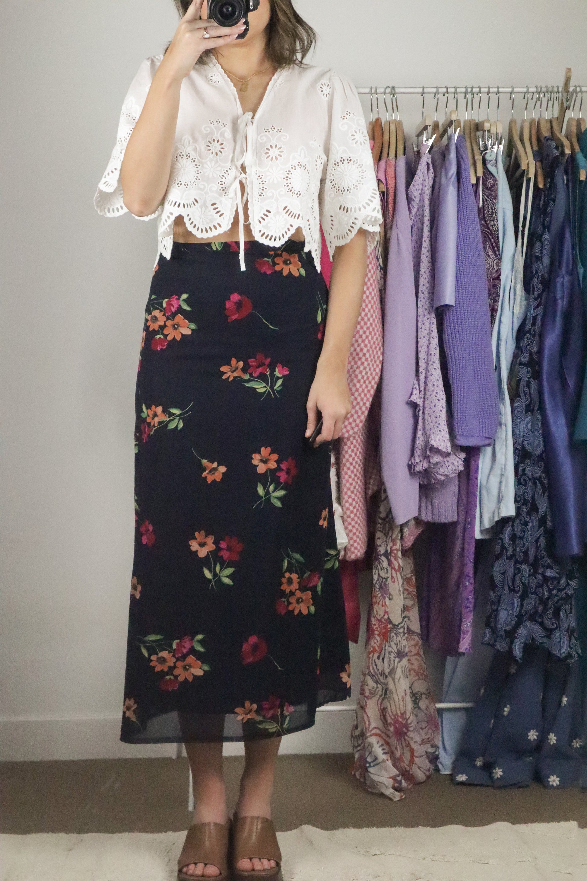 Made in Italy x Vintage x Floral Maxi Skirt (XXS)