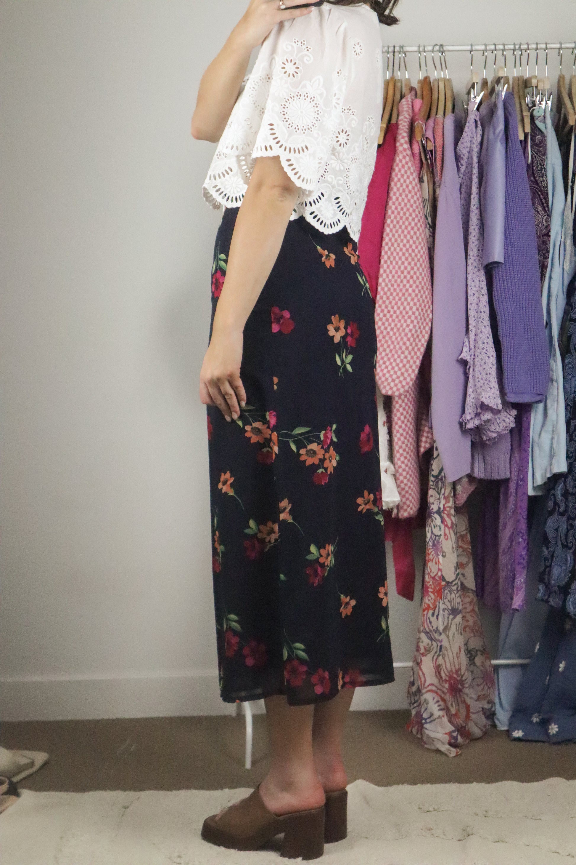 Made in Italy x Vintage x Floral Maxi Skirt (XXS)