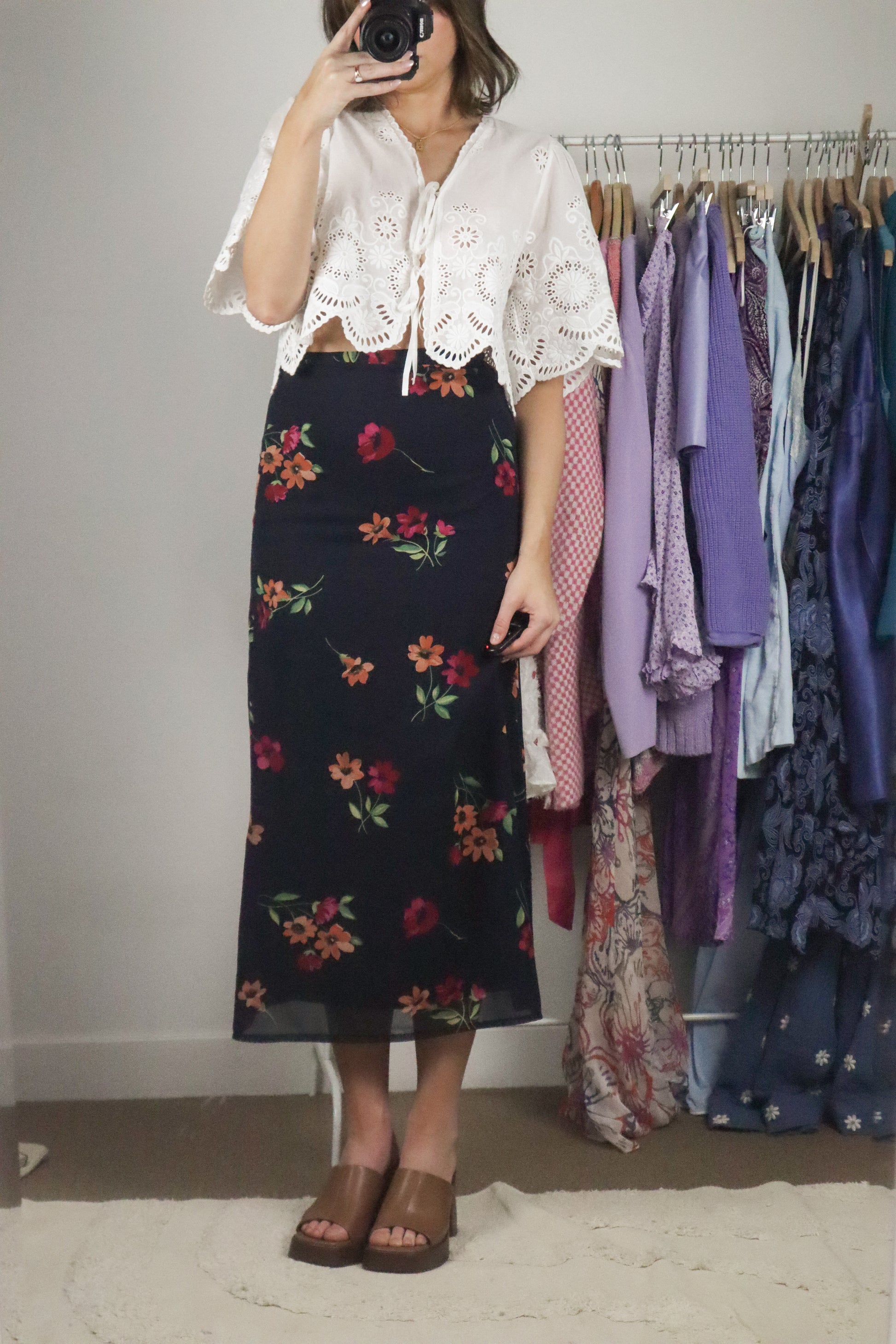 Made in Italy x Vintage x Floral Maxi Skirt (XXS)