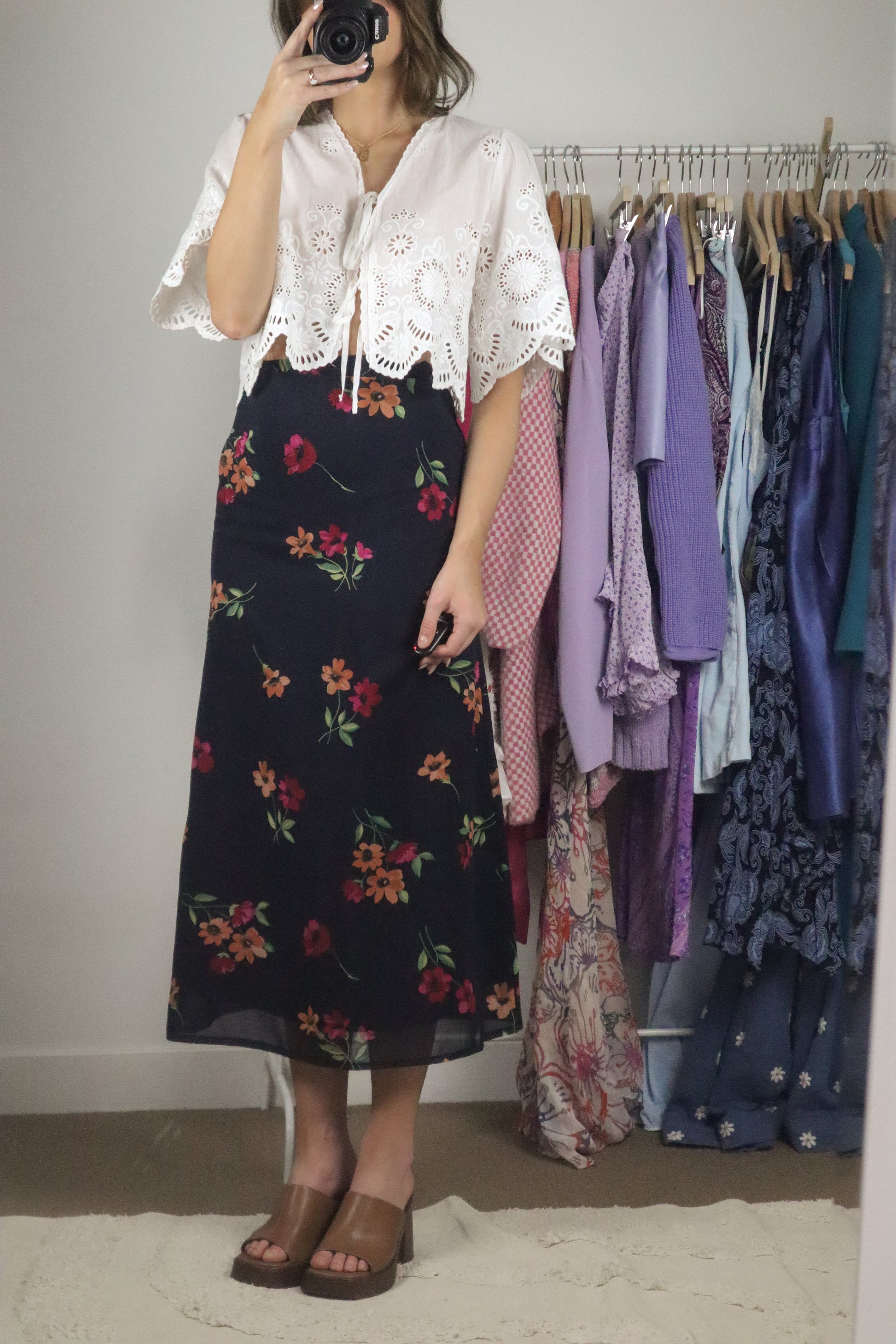 Made in Italy x Vintage x Floral Maxi Skirt (XXS)