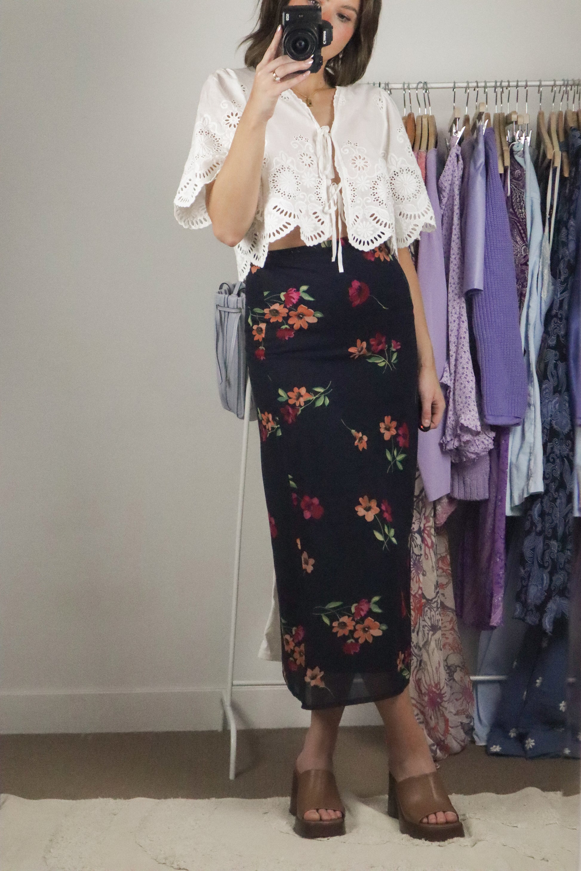 Made in Italy x Vintage x Floral Maxi Skirt (XXS)