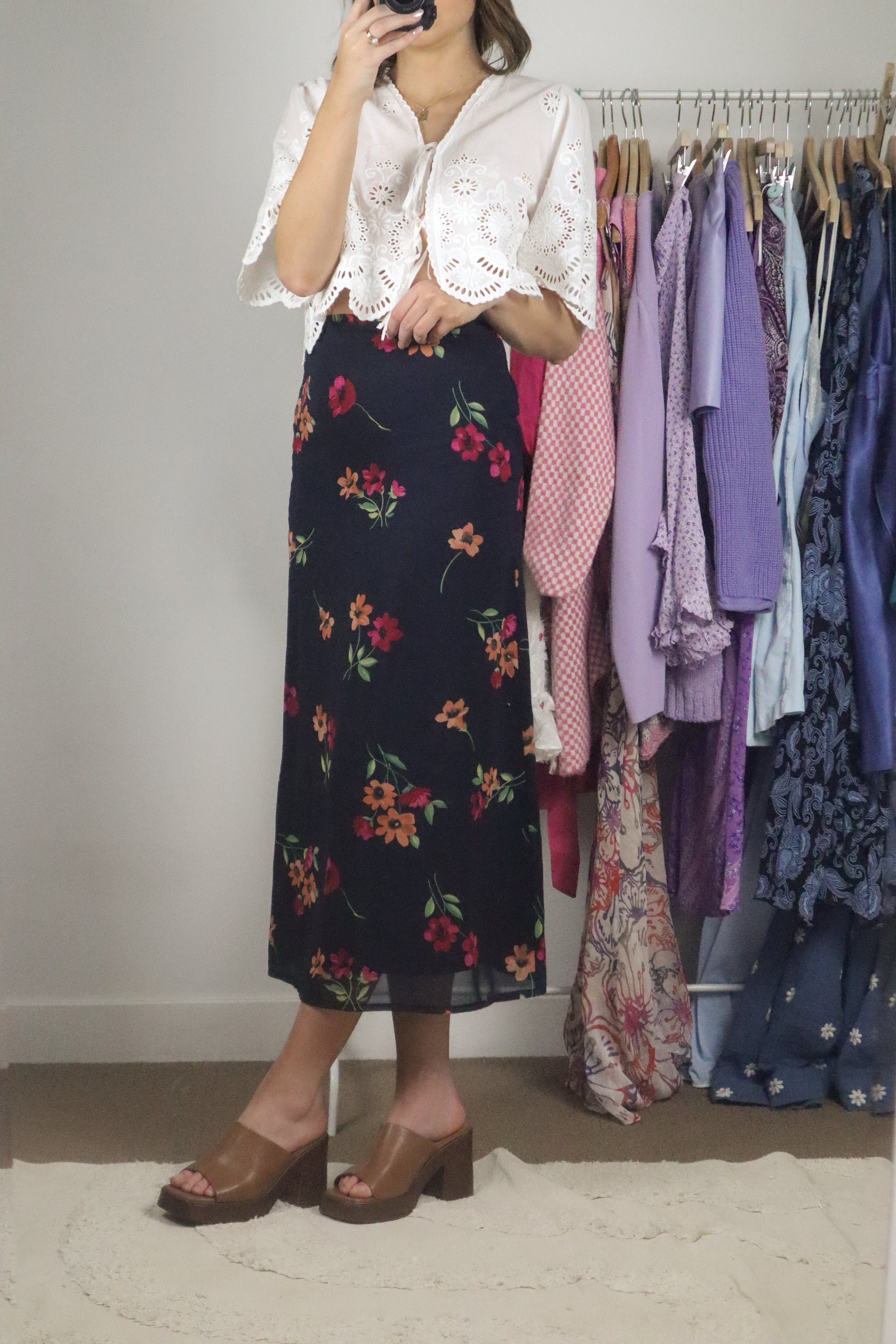 Made in Italy x Vintage x Floral Maxi Skirt (XXS)