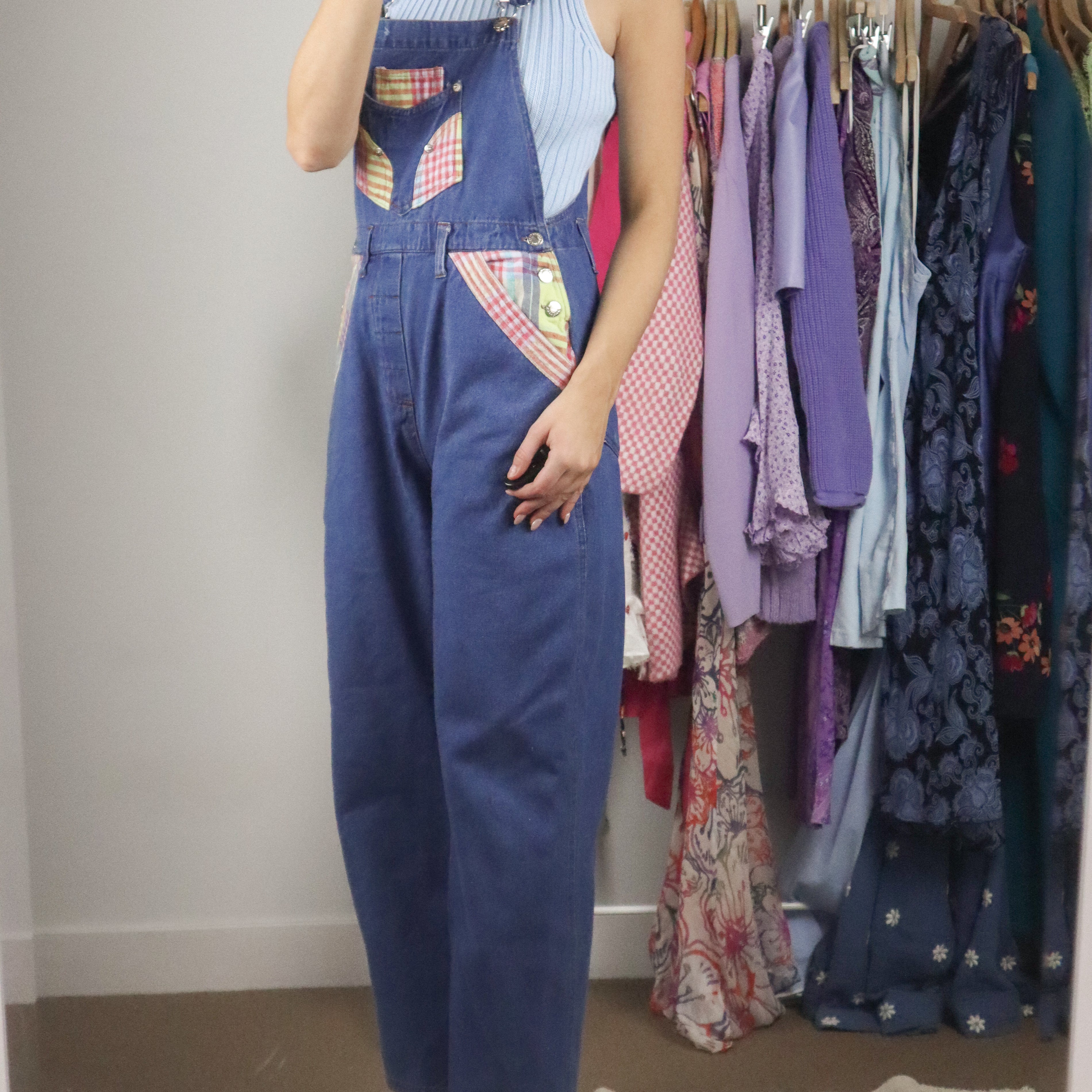 Vintage x Colour Block Overalls (S)