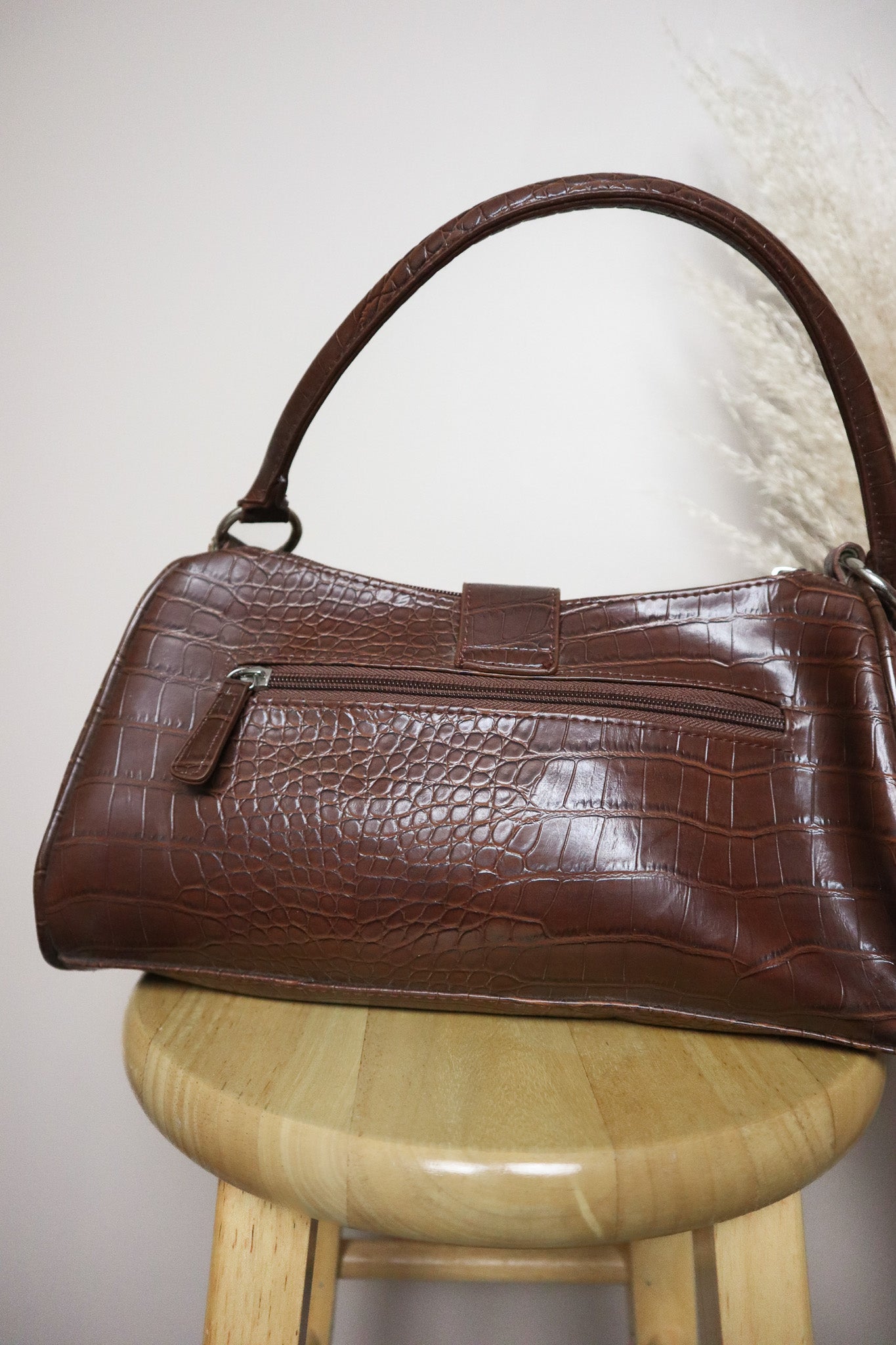 Vintage x Faux Leather Croc Purse