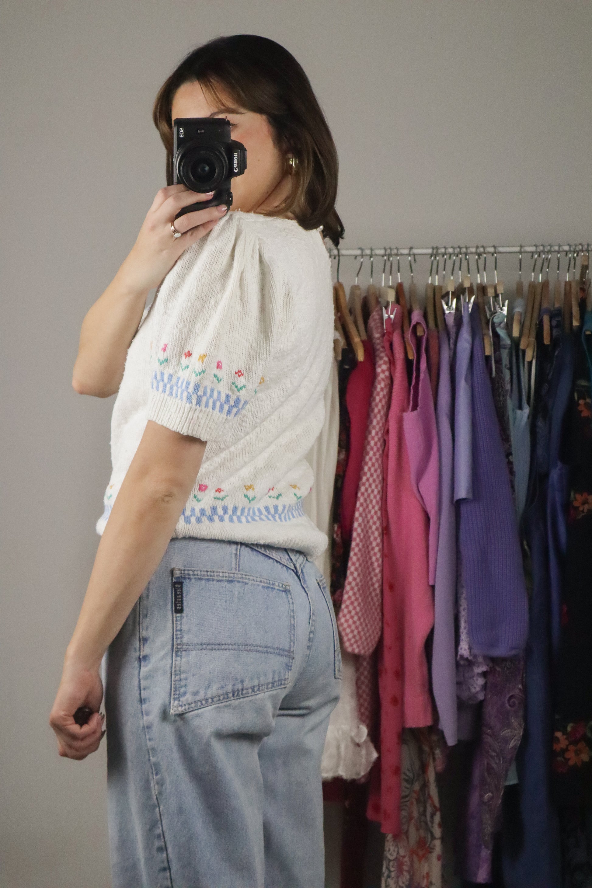 Vintage x Flower Short Sleeve Knit (S/M)