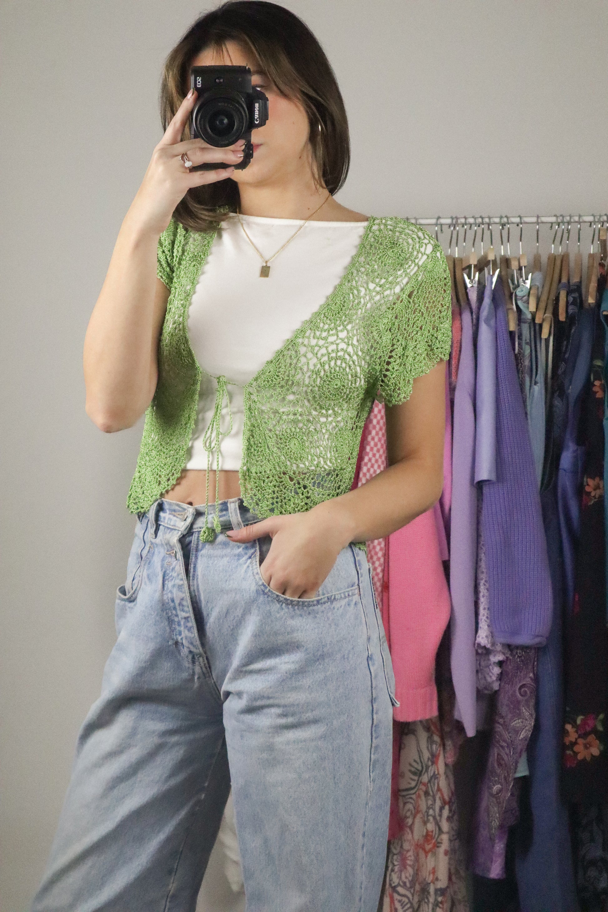 Vintage x Crochet Cardigan (S)