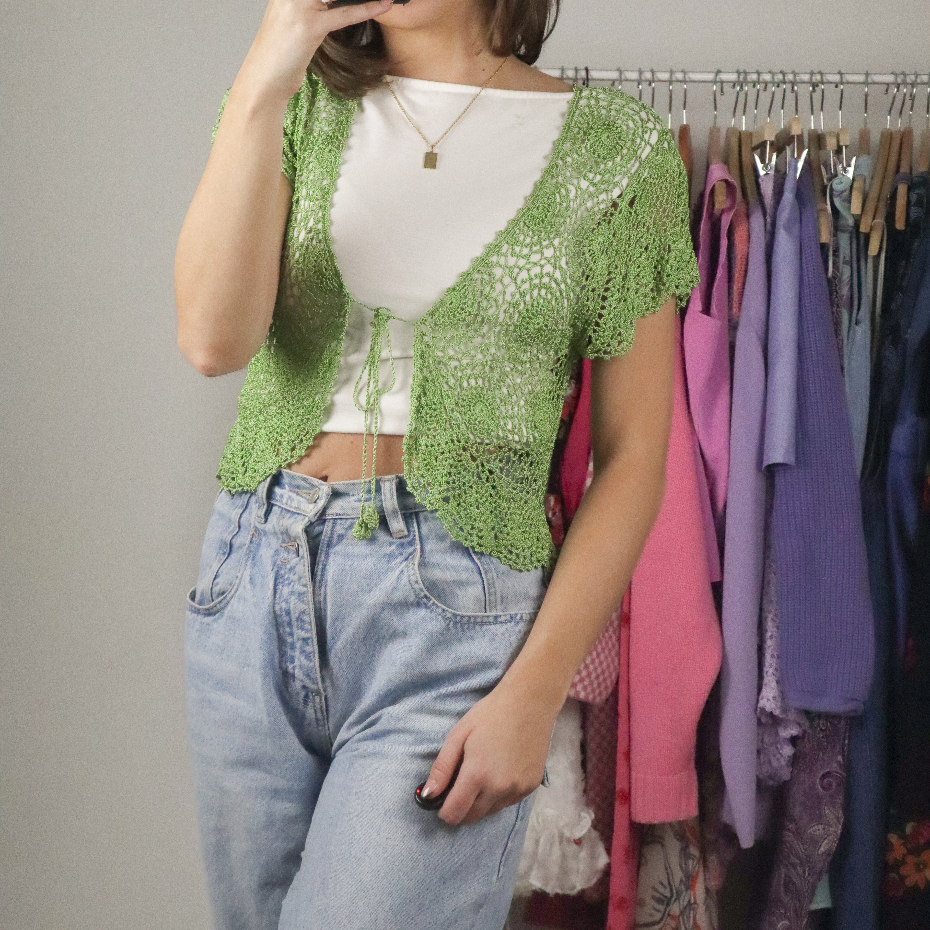 Vintage x Crochet Cardigan (S)