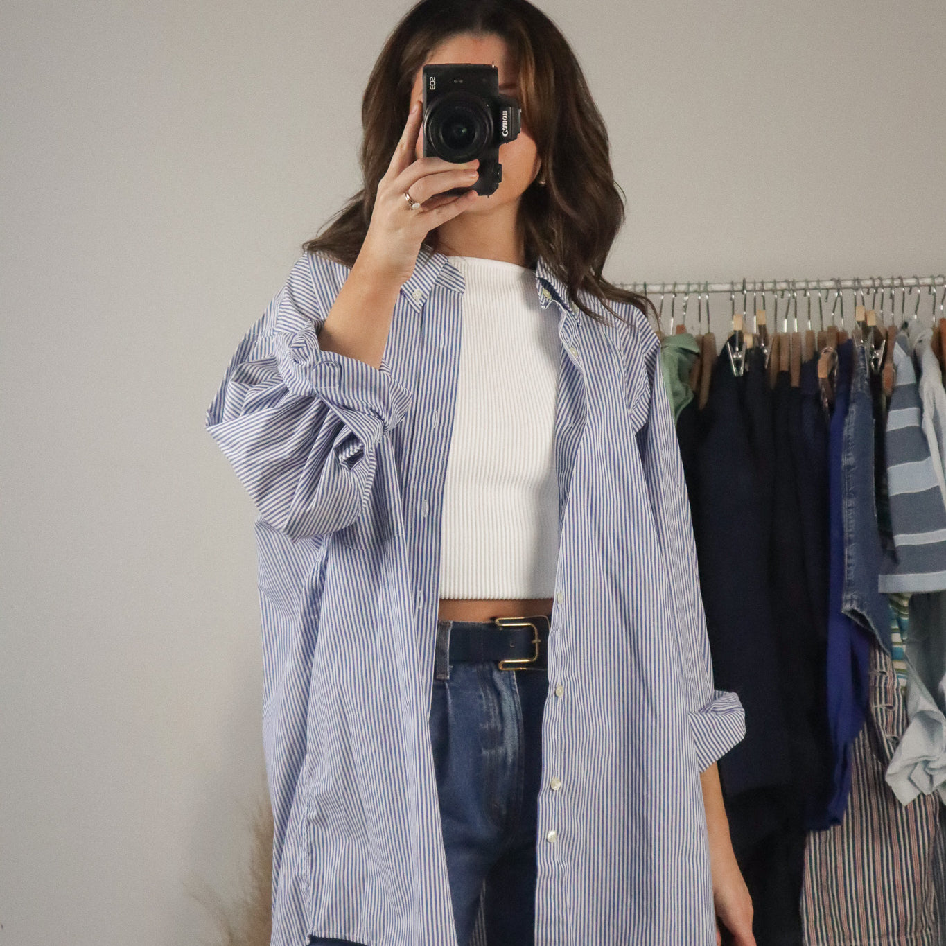 Made in Canada x Vintage x Striped Button Down (L)
