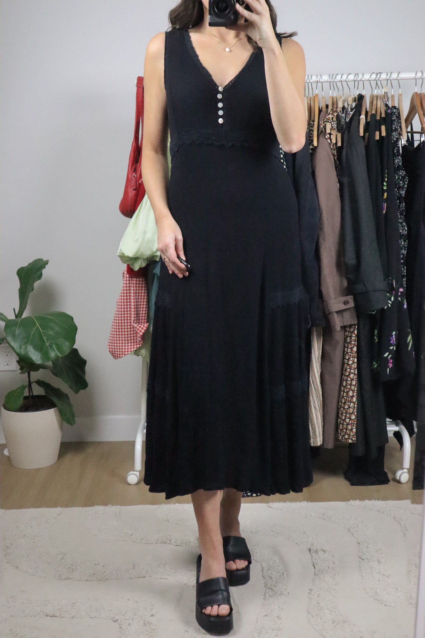 Vintage x Crinkle/Lace Maxi Dress (8)