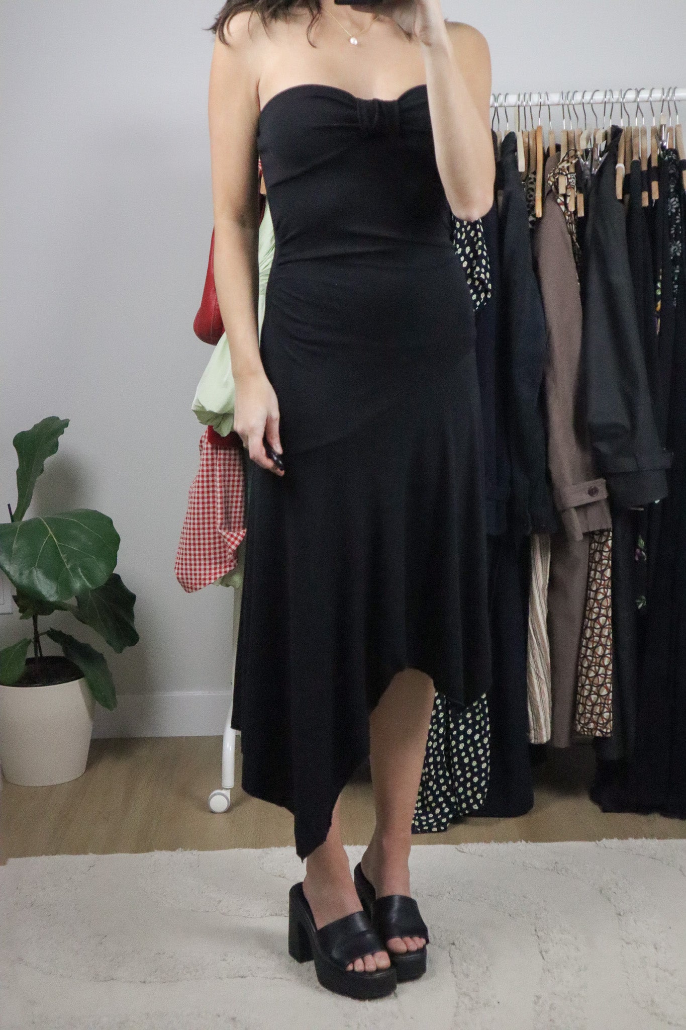 Made in USA x Vintage x Strapless Asymmetrical Maxi Dress (6)