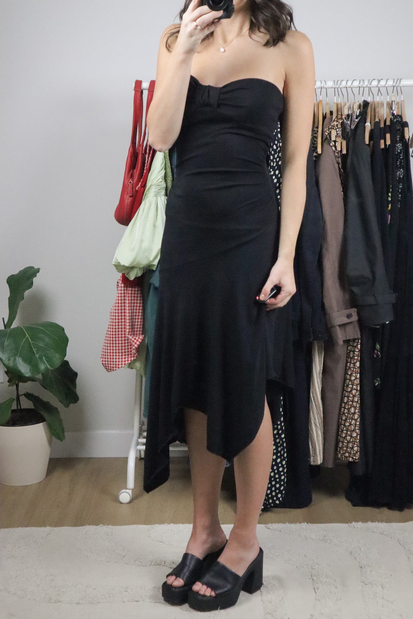Made in USA x Vintage x Strapless Asymmetrical Maxi Dress (6)