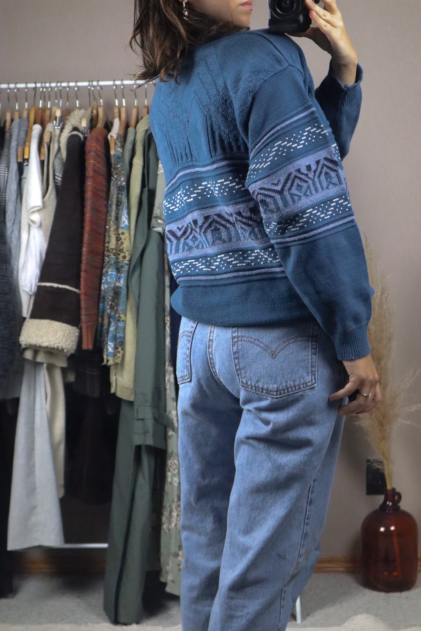 Made in Canada x Vintage x Pattered Sweater (S/M)