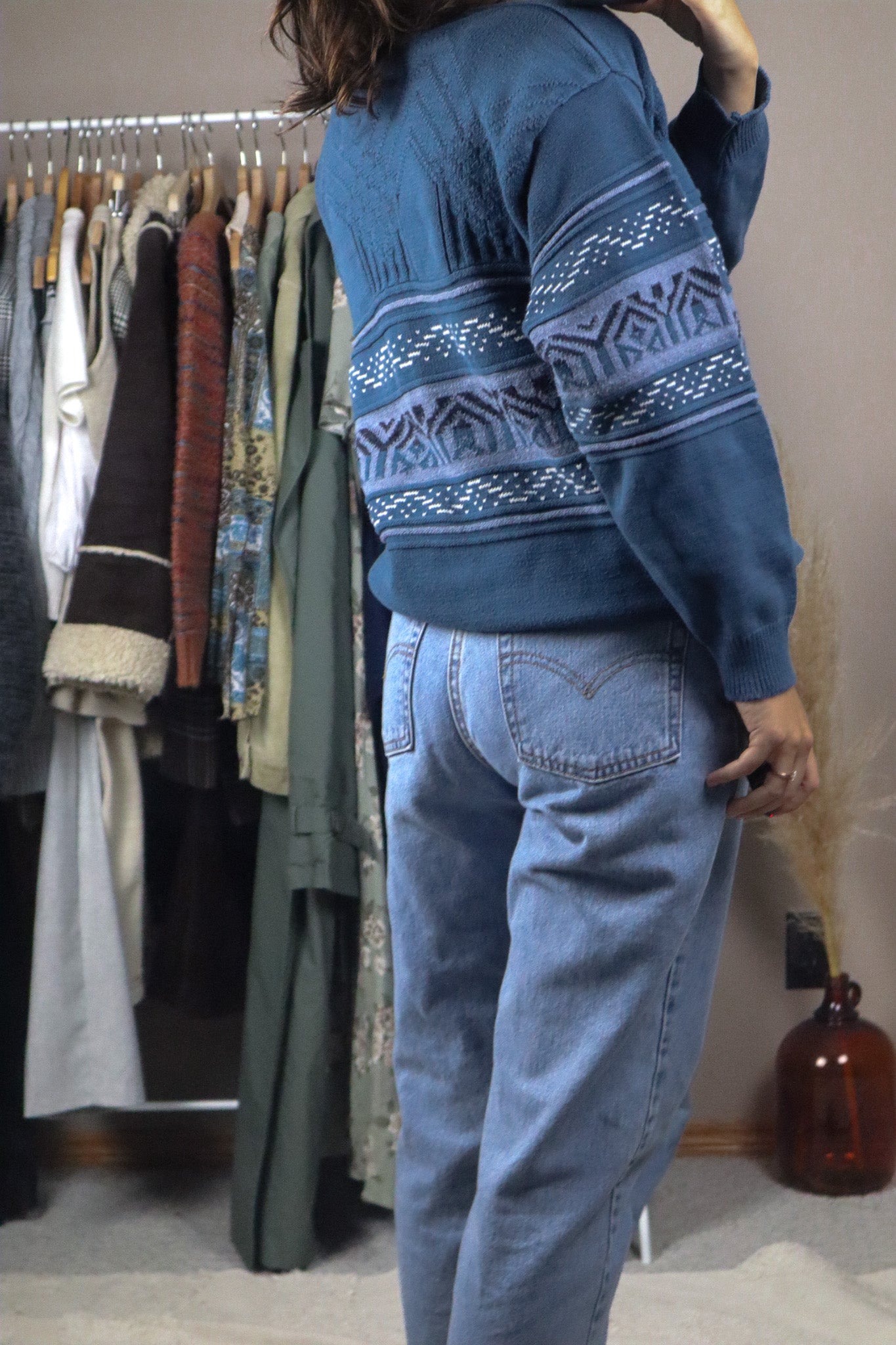 Made in Canada x Vintage x Pattered Sweater (S/M)