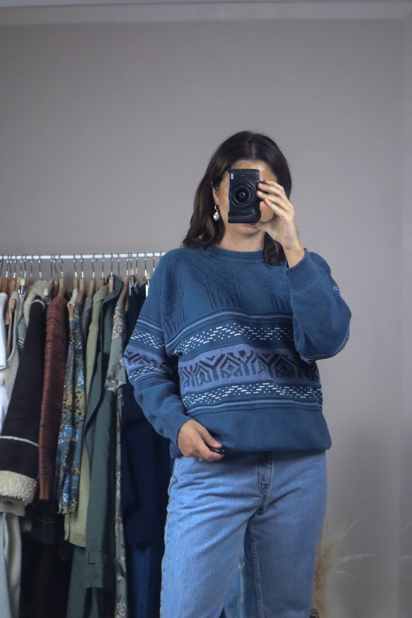 Made in Canada x Vintage x Pattered Sweater (S/M)