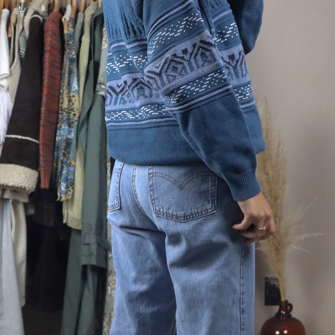 Made in Canada x Vintage x Pattered Sweater (S/M)