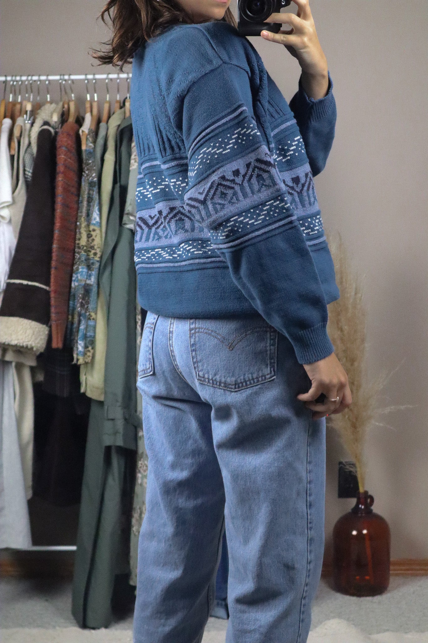 Made in Canada x Vintage x Pattered Sweater (S/M)